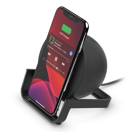 [AUF001TTBK] CARGADOR WIRELESS STAND + SPEAKER BOOST CHARGE NEGRO