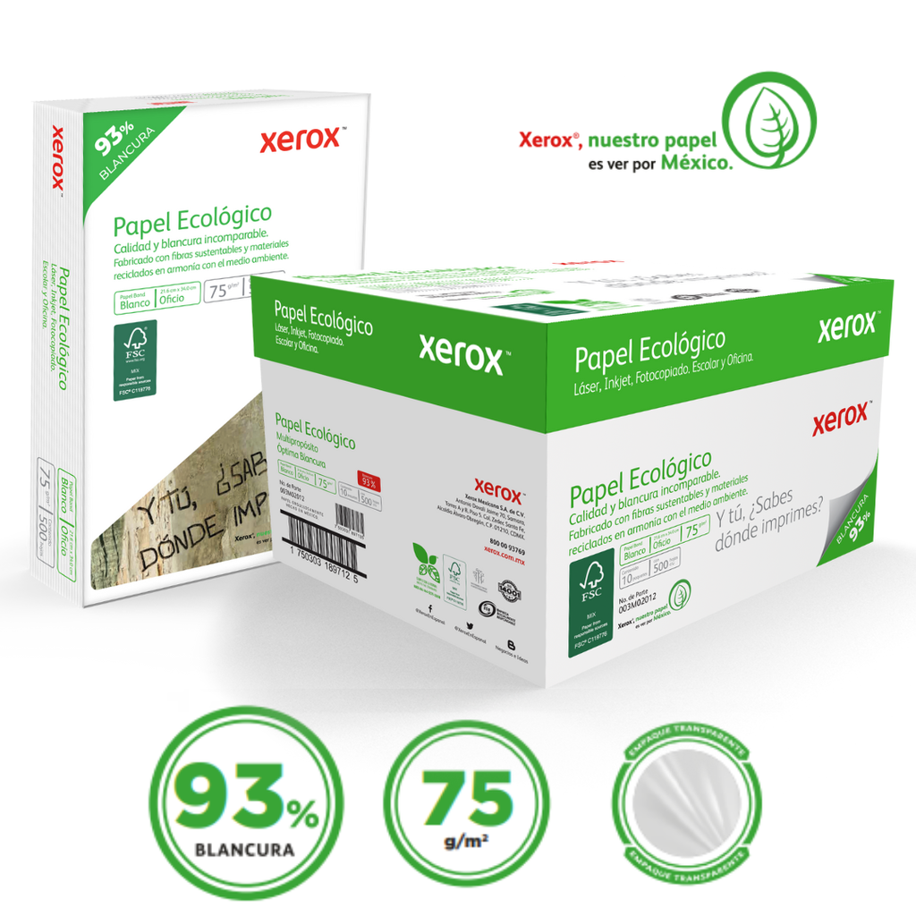 [3M2012 CAJA] PAPEL BOND BLANCO T/OFICIO ECOLOGICO BLA CURA 93% 75G/M2
